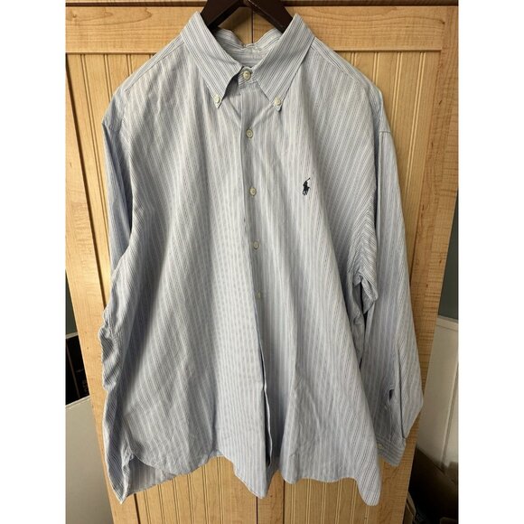 Ralph Lauren McMeel Shirt Mens Size XL Blue Striped Long Sleeve Button Up Cotton - Picture 5 of 8